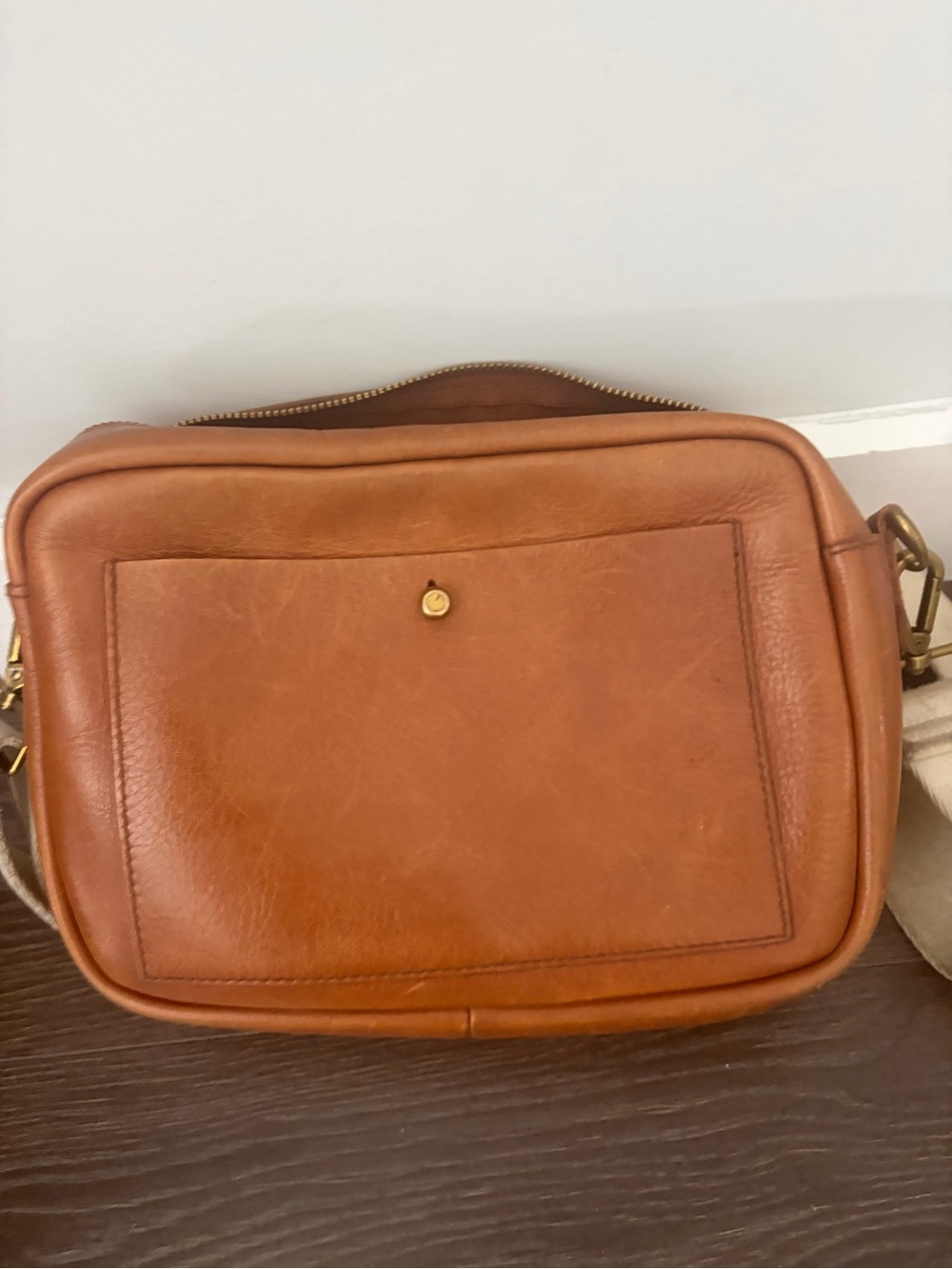Madewell Tan Leather Crossbody Camera Bag